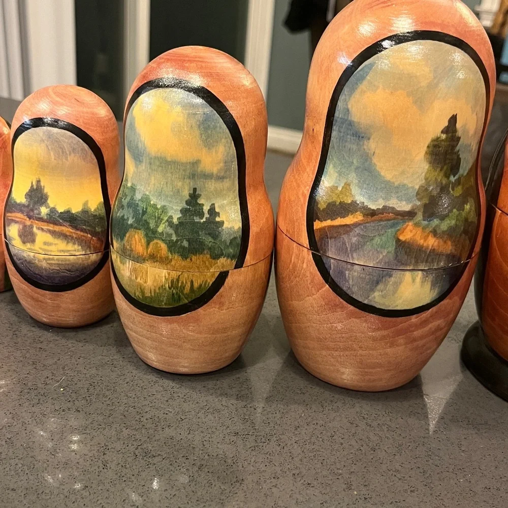 Matryoshka Russian Authors Vintage/Signed Rare 1995 Nesting Doll Set of 10-Rare - Picture 15 of 17
